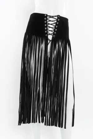 Leather Fringe Belt Skirt