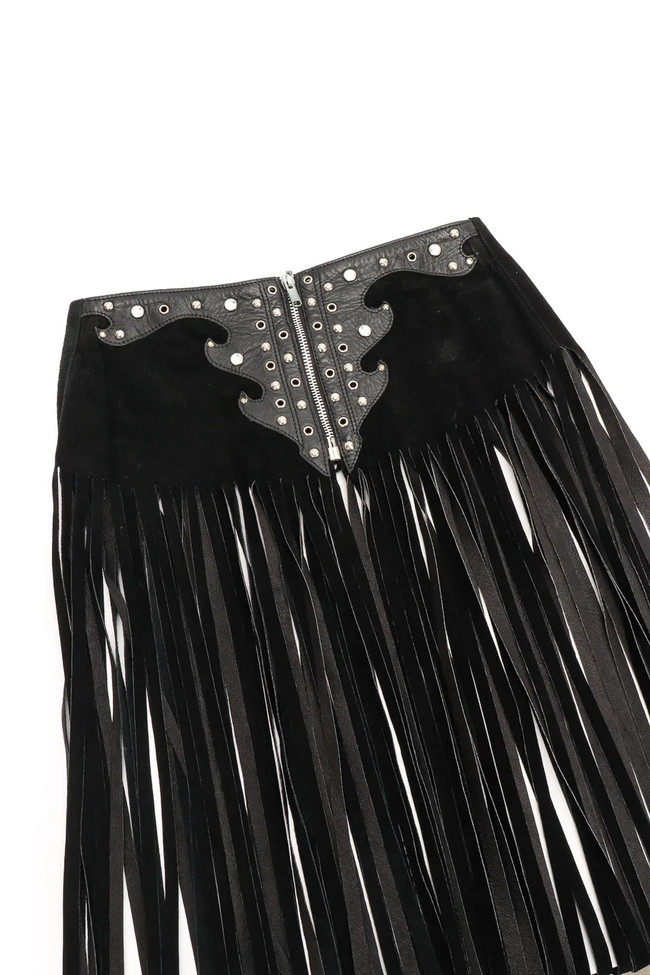 Leather Fringe Belt Skirt