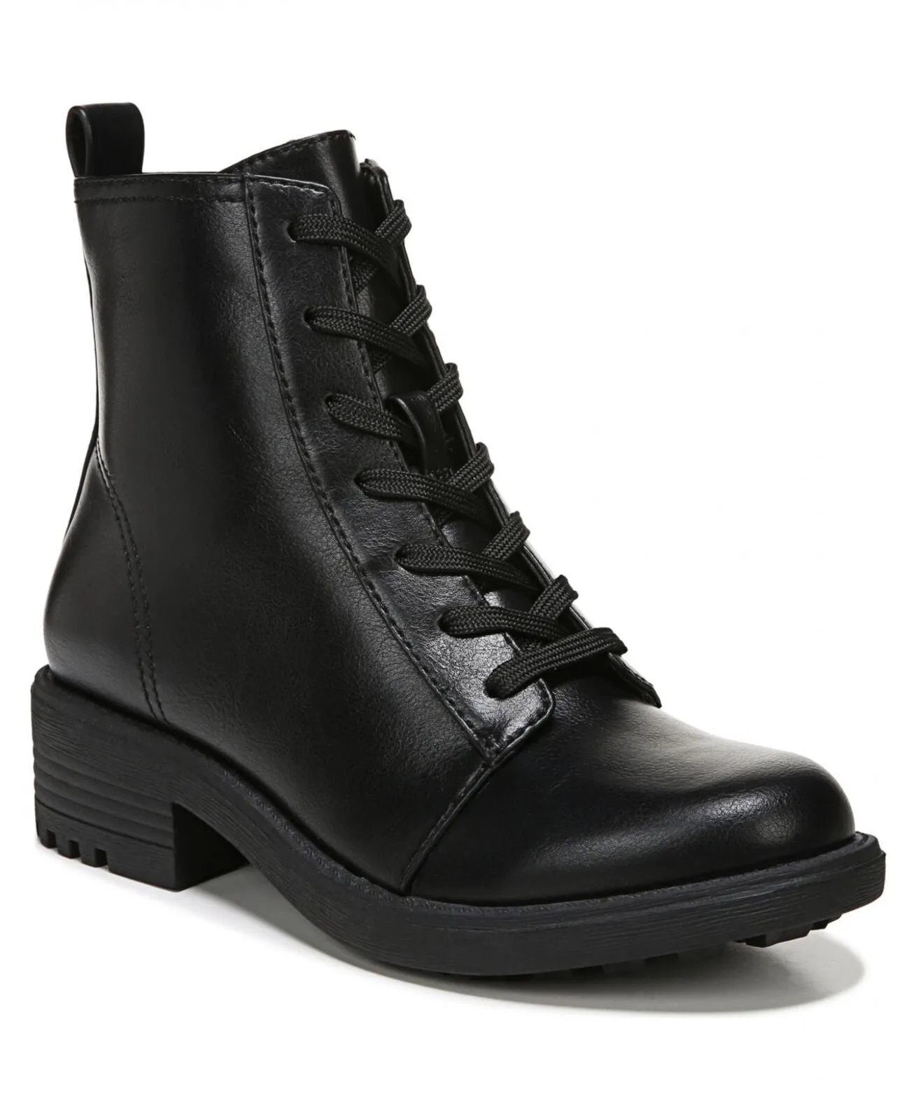 Lifestride Womens Keegan Zipper Combat & Lace-up Boots H9036S2 Black 6M