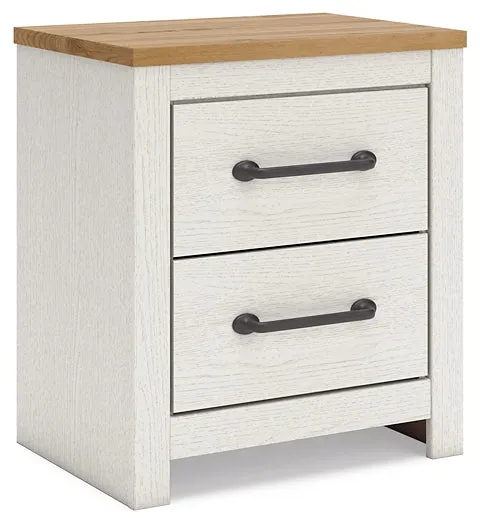 Linnocreek Twin Panel Headboard with Mirrored Dresser, Chest and 2 Nightstands