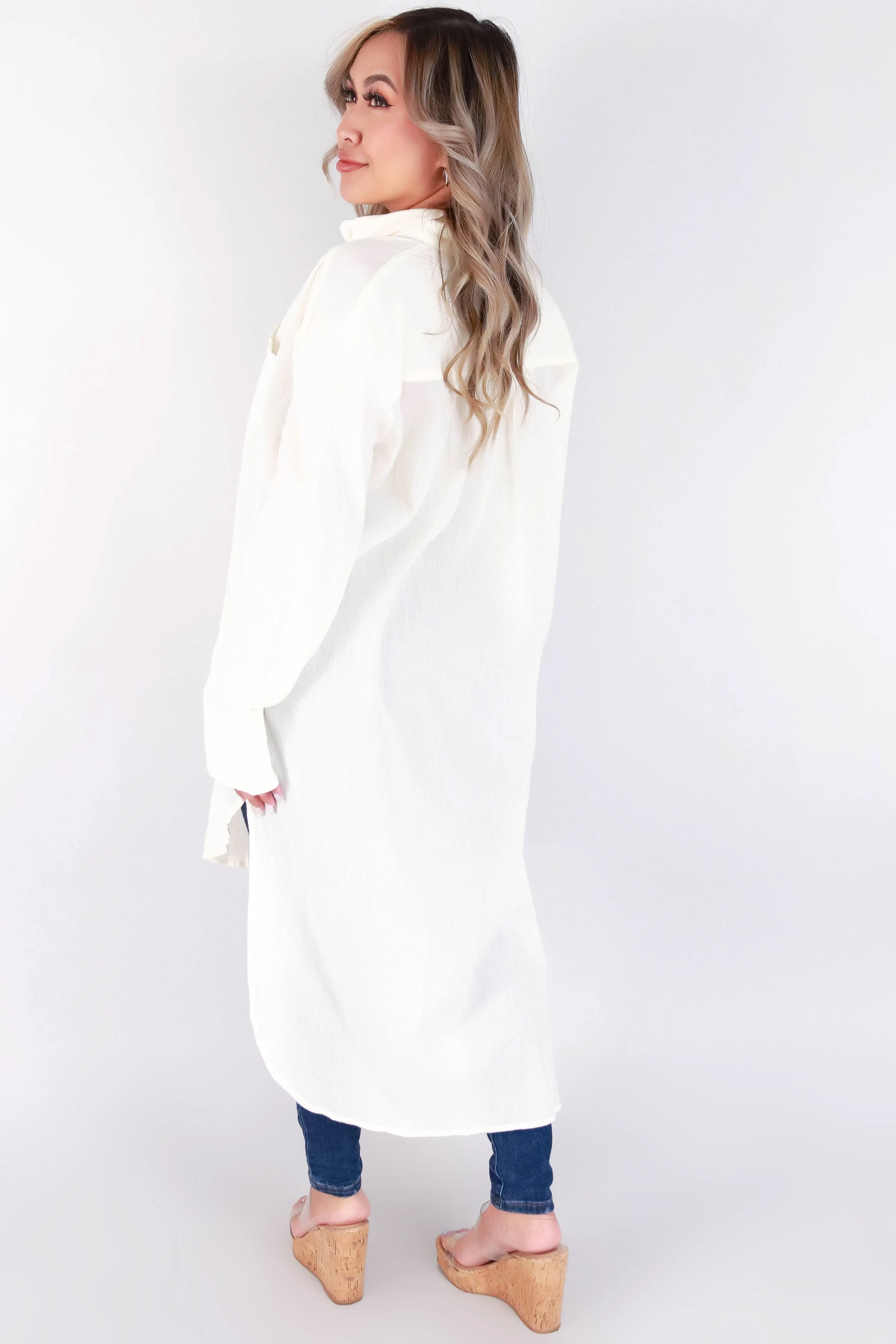 LONG SLEEVE DUSTER TOP