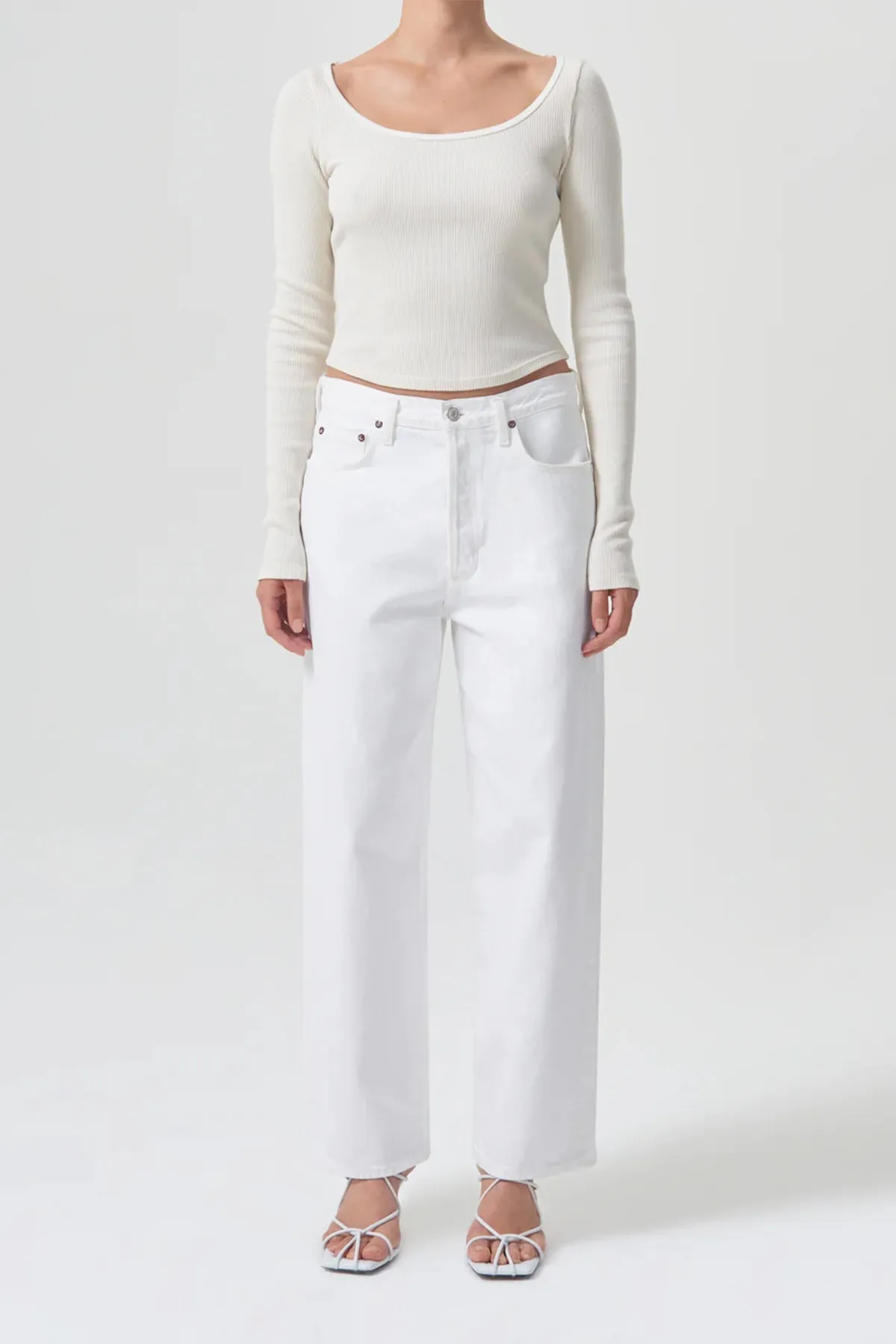 Low Slung Baggy Jean in Milkshake