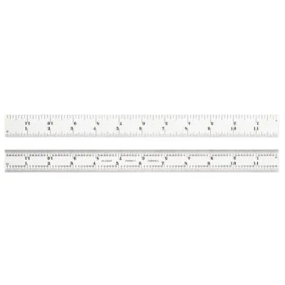 L.S. Starrett Steel Rules, 12 in, 3R, Steel, Semi-Flexible, 51336