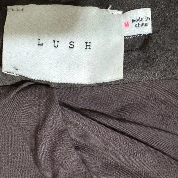 LUSH Faux Suede Shawl Collar Gray Cardigan Jacket M