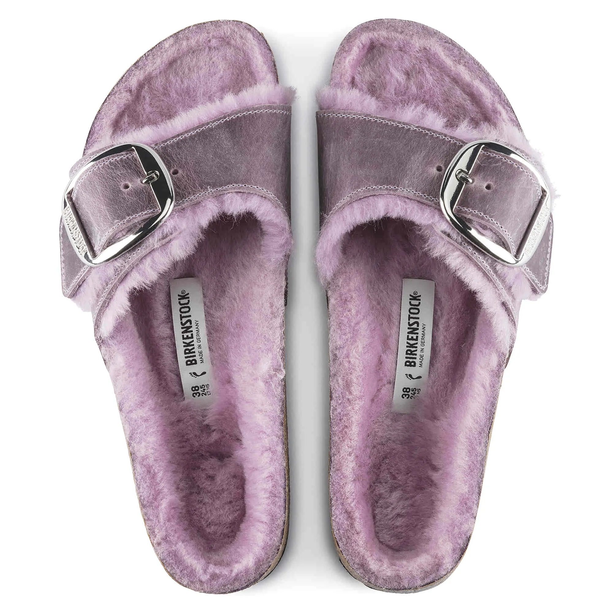 Madrid Big Buckle Shearling Oiled Leather