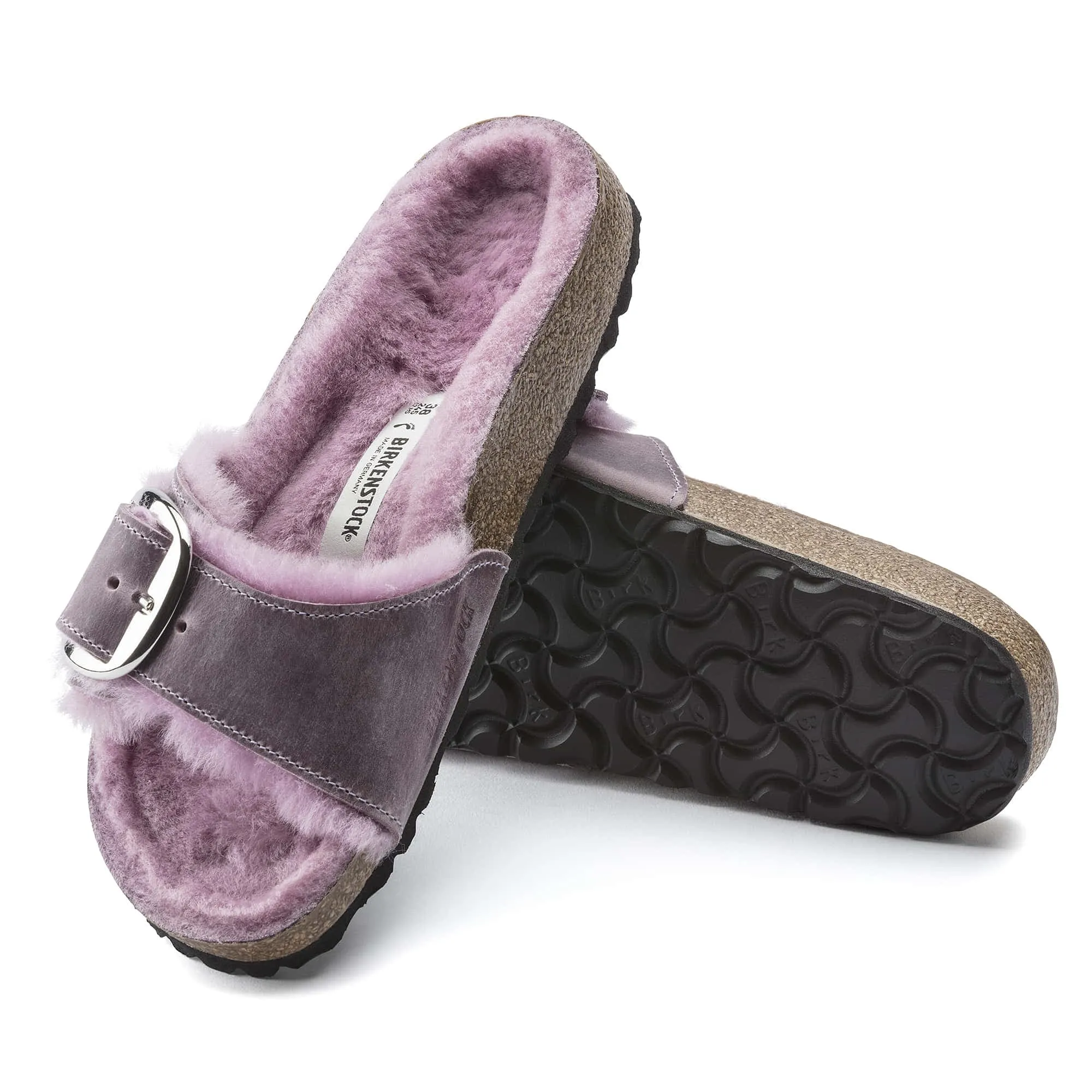 Madrid Big Buckle Shearling Oiled Leather