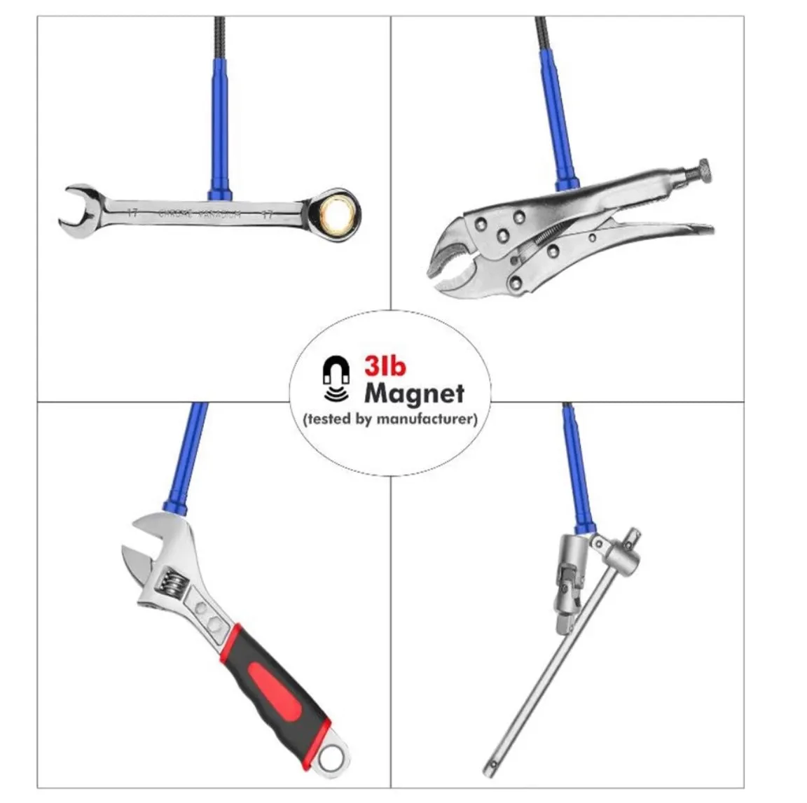 Magnetic Pickup Tool Grabber with LED Light