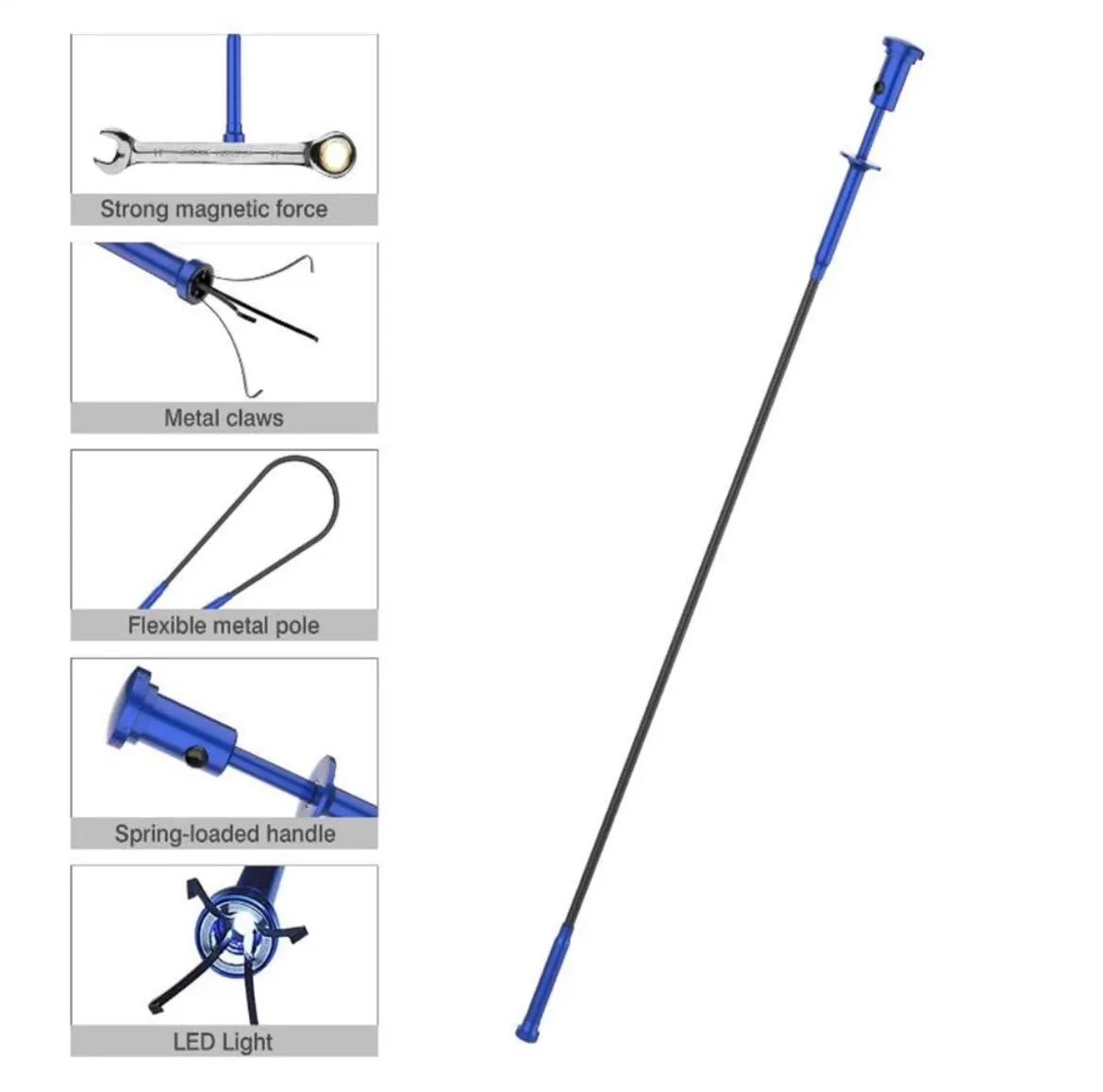 Magnetic Pickup Tool Grabber with LED Light