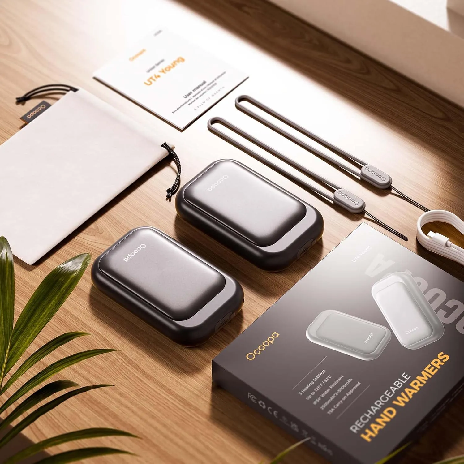 Magnetic Rechargeable Hand Warmers Card-Style Electric Hands Heater 5000mAh 2pck