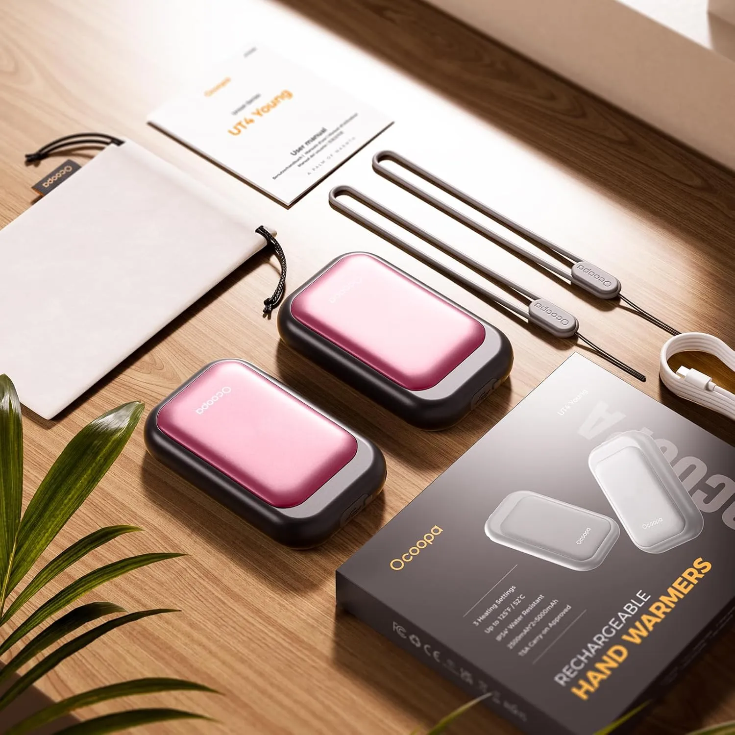 Magnetic Rechargeable Hand Warmers Card-Style Electric Hands Heater 5000mAh 2pck