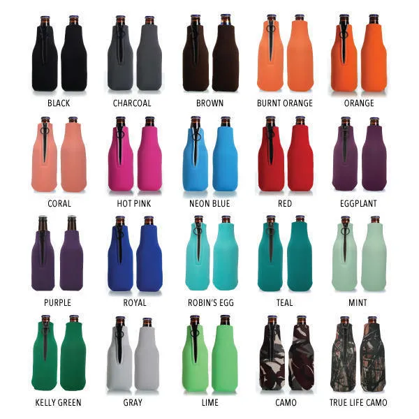 Mason Jar - Collapsible Foam Zippered Bottle Cooler #3Z