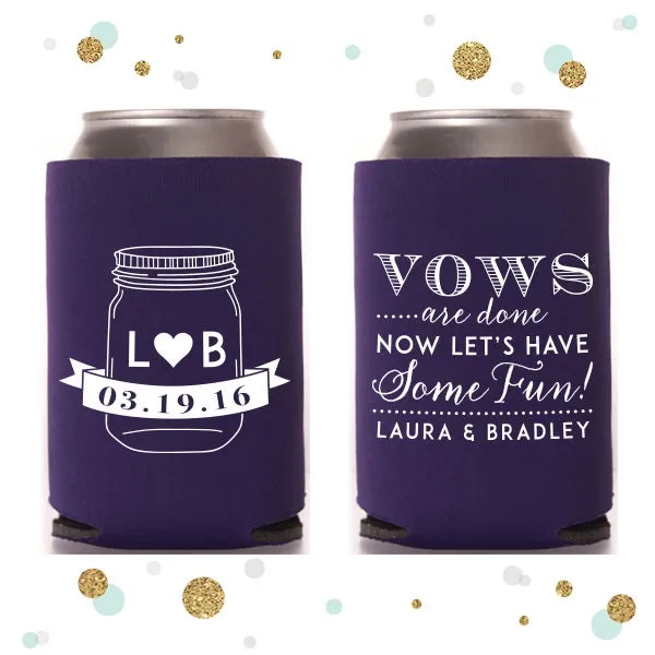 Mason Jar - Wedding Can Cooler #5R
