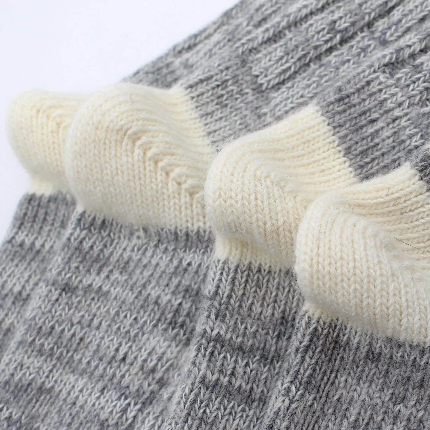 MEK Canadiana Wool Socks - Grey/Red/Off White (2 Pack)