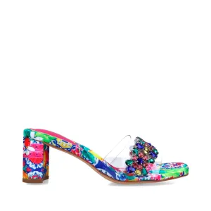 Menbur Perspex Crystal Sandal Multi Floral