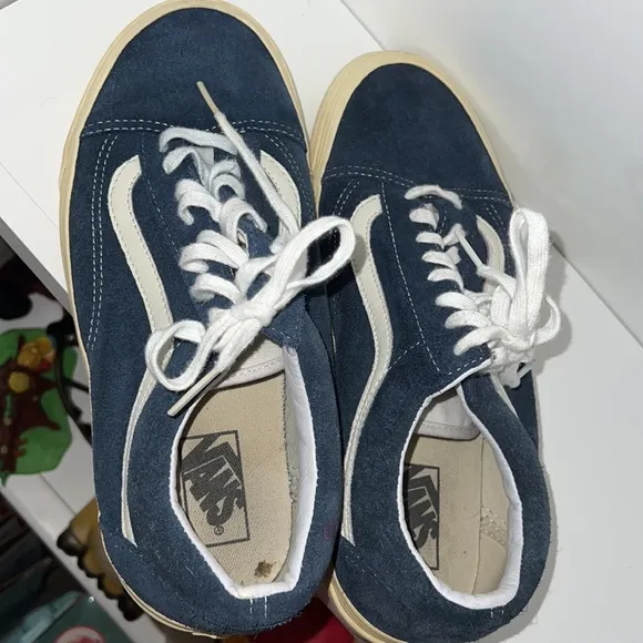 Mens Blue and white suede Vans Size 11