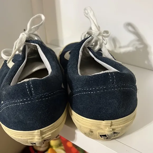 Mens Blue and white suede Vans Size 11