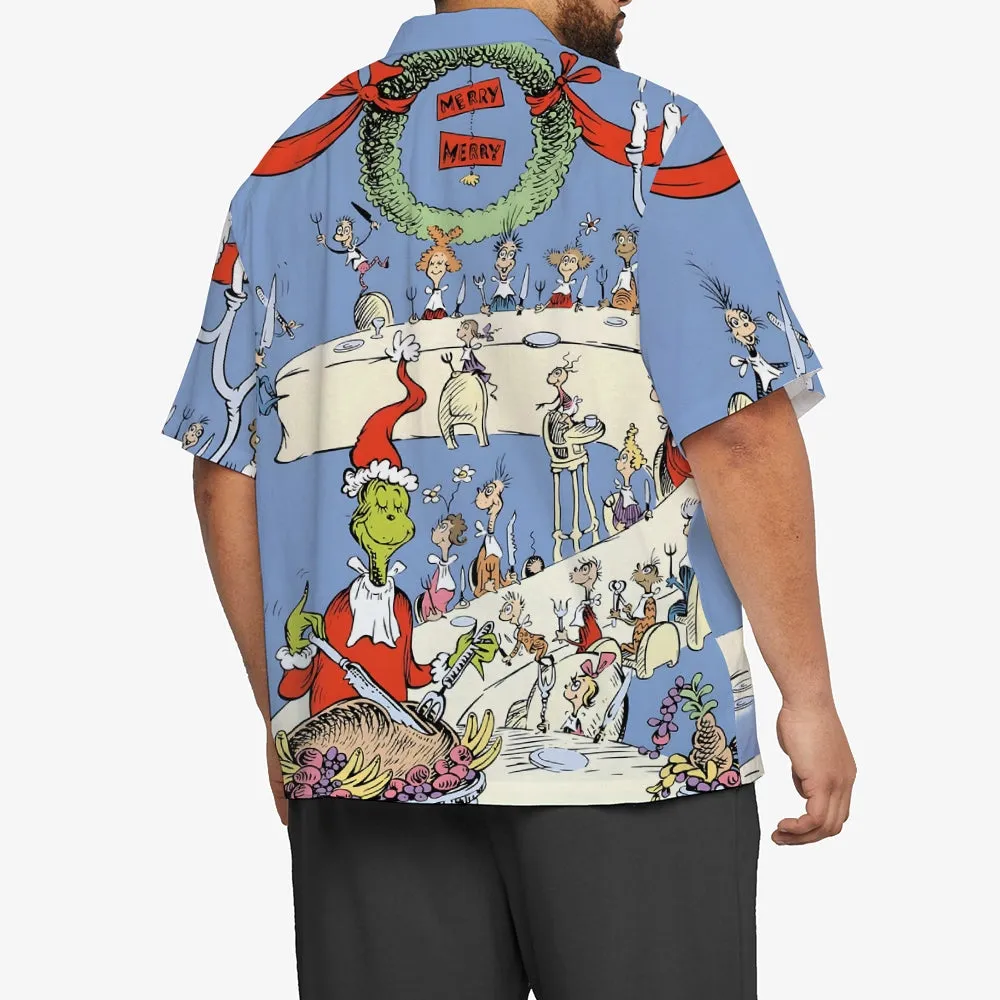 Men's Cartoon Holiday Party Casual Short Sleeve Shirt 2311000097