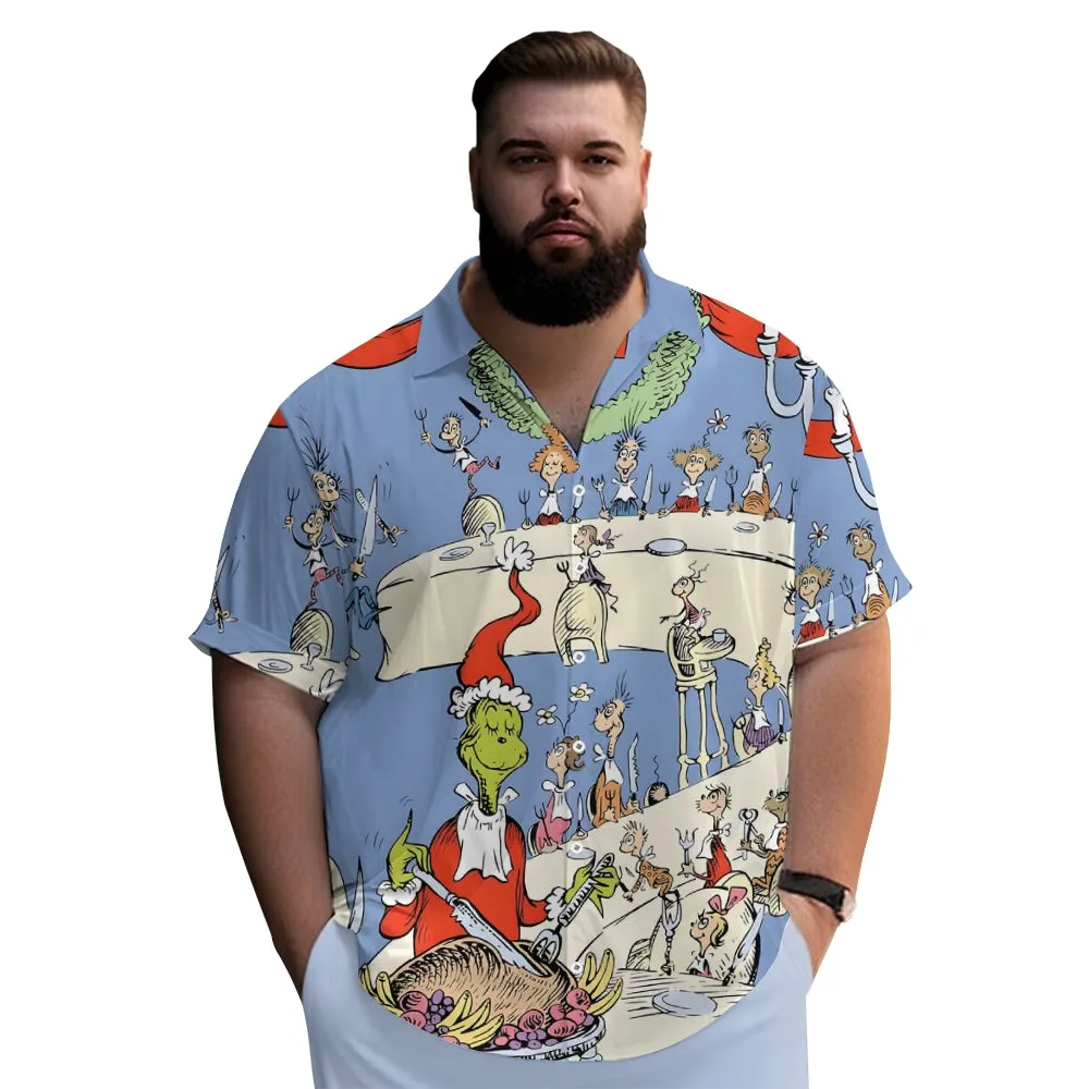 Men's Cartoon Holiday Party Casual Short Sleeve Shirt 2311000097
