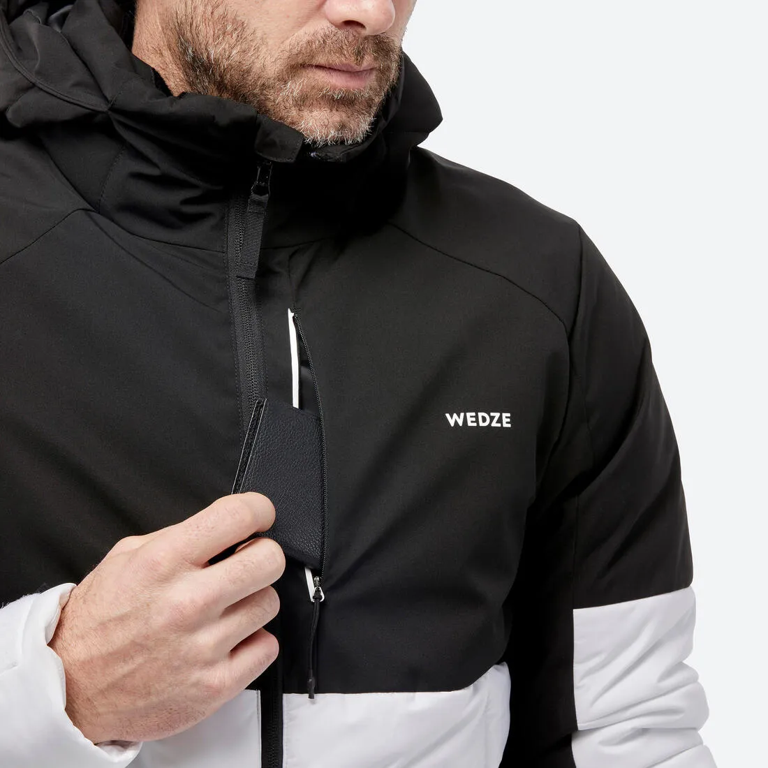 Men's Mid-Length Warm Ski Jacket 100