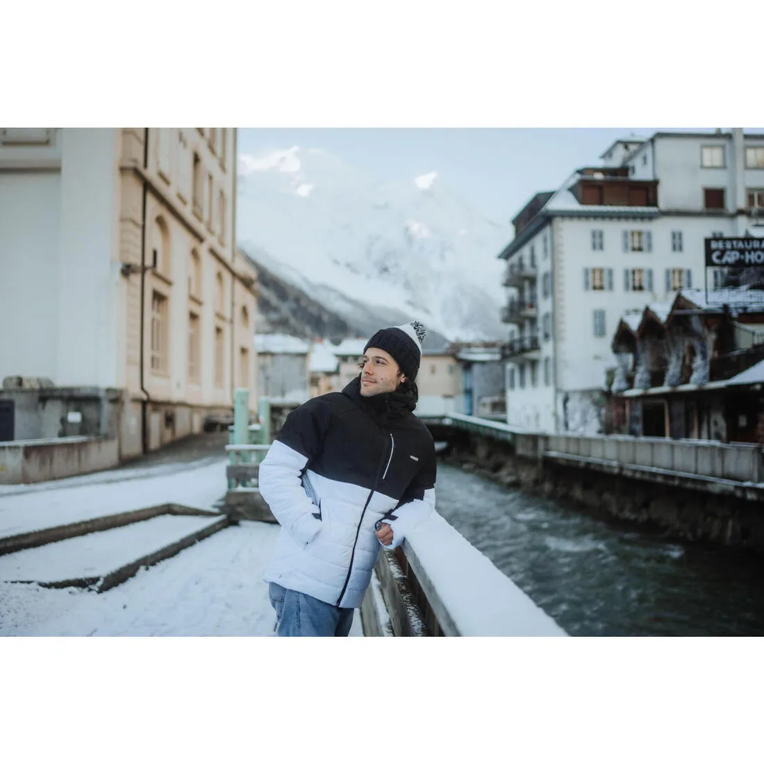 Men's Mid-Length Warm Ski Jacket 100