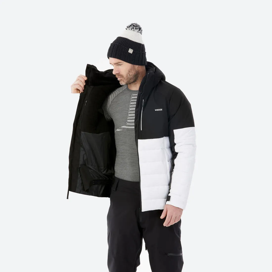 Men's Mid-Length Warm Ski Jacket 100