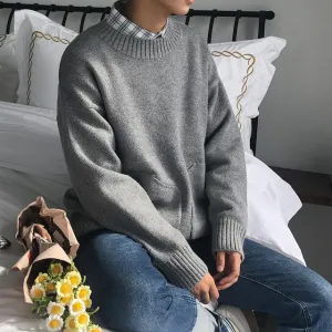 Men's Warm Pocket Decoration Sweater