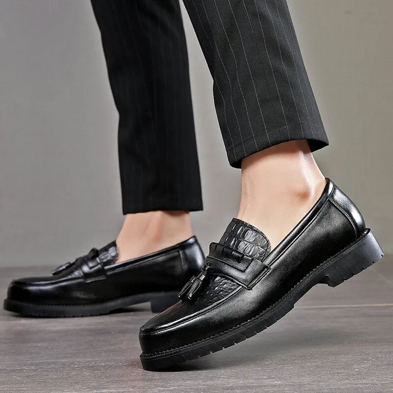 Microfiber Soft Bottom Pointed Toe Solid Casual Business Men Dress Shoes