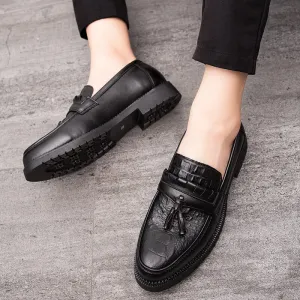 Microfiber Soft Bottom Pointed Toe Solid Casual Business Men Dress Shoes