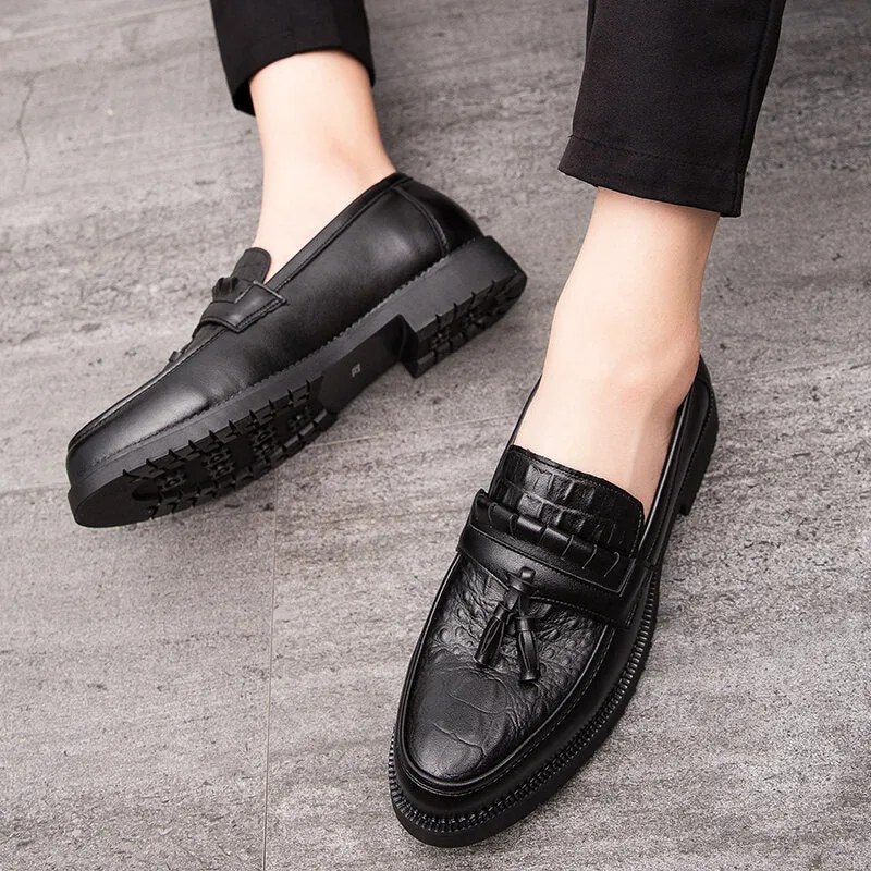 Microfiber Soft Bottom Pointed Toe Solid Casual Business Men Dress Shoes