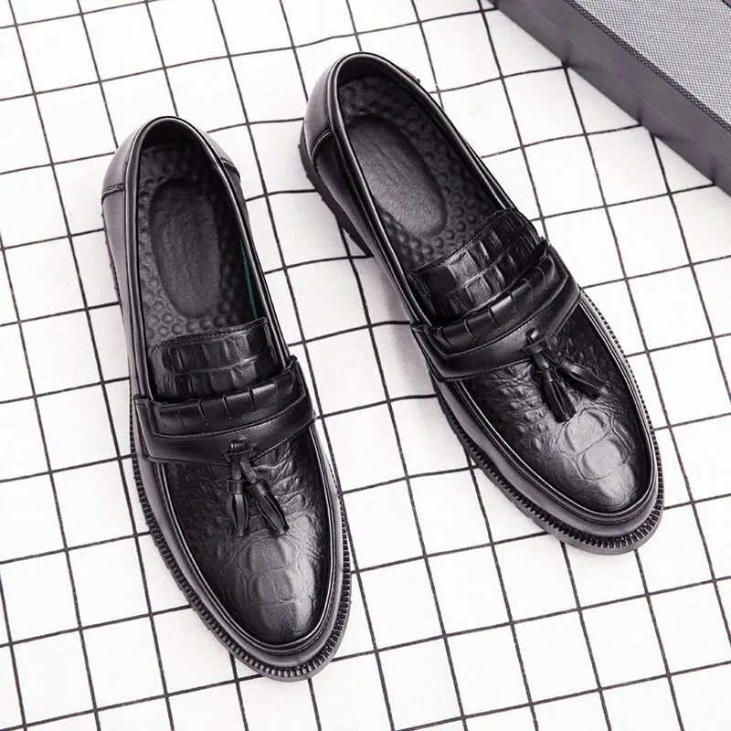 Microfiber Soft Bottom Pointed Toe Solid Casual Business Men Dress Shoes