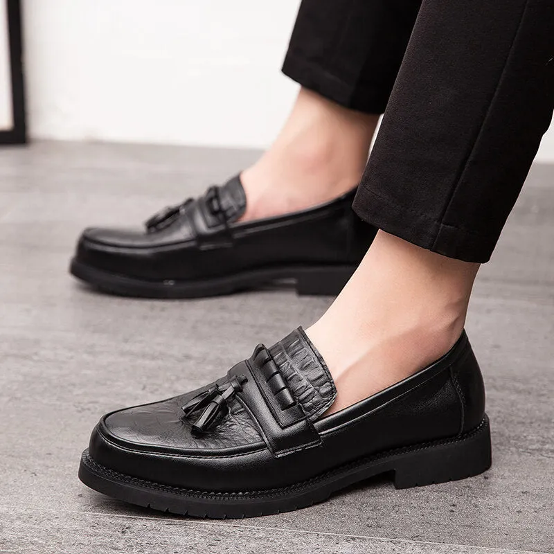Microfiber Soft Bottom Pointed Toe Solid Casual Business Men Dress Shoes
