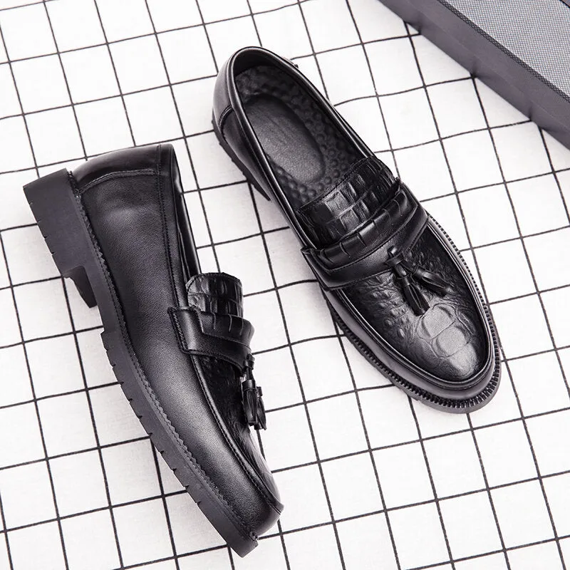 Microfiber Soft Bottom Pointed Toe Solid Casual Business Men Dress Shoes