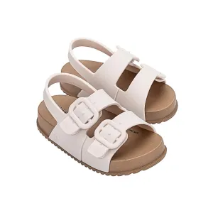 Mini Melissa Cozy Sandal, White/Brown