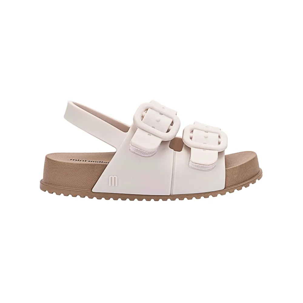 Mini Melissa Cozy Sandal, White/Brown