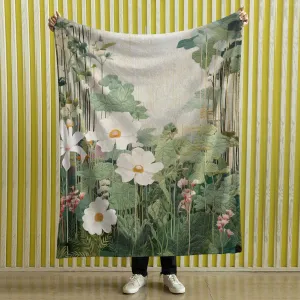 Moody Botanical Art Blanket Nature Blanket Tapestry Botanical Fairy Grunge Room Decor Fairycore Floral Cottagecore Blanket Botanical Throw, Nature Blanket 001