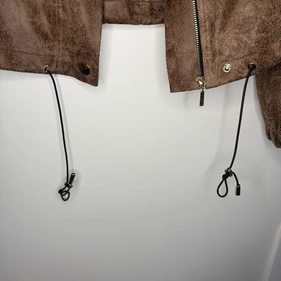 NWT Lysse New York Vegan Leather Raquel Brown Bomber Jacket