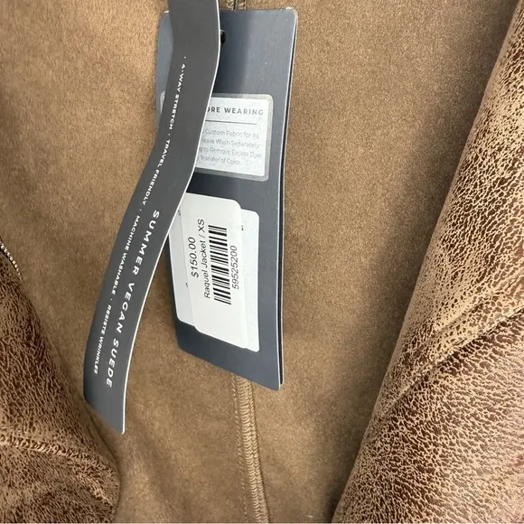 NWT Lysse New York Vegan Leather Raquel Brown Bomber Jacket