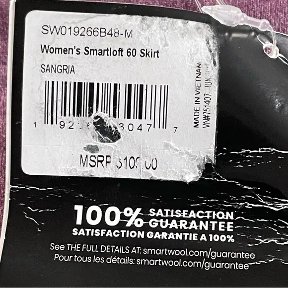 NWT Smartwool Purple Smartloft Pull On Down Puffer Skirt, Size Medium