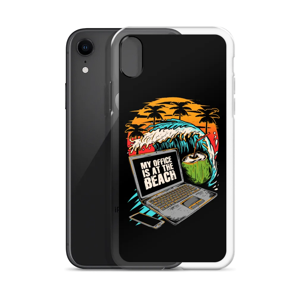 Office At The Beach iPhone Case - Black