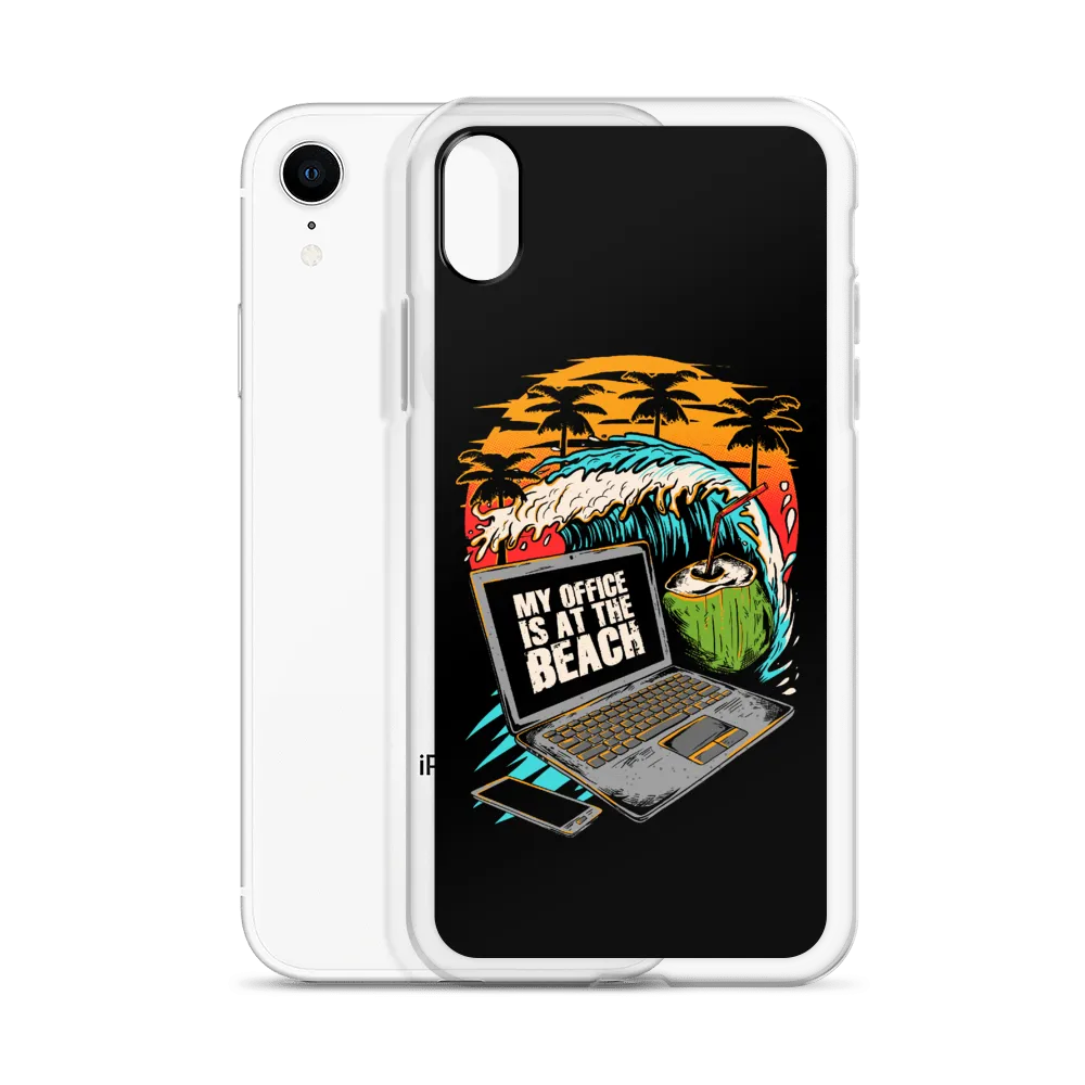 Office At The Beach iPhone Case - Black