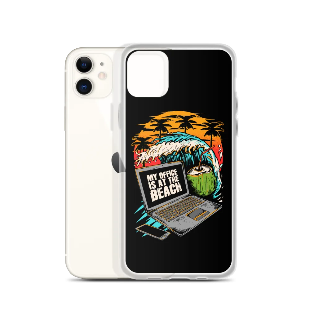 Office At The Beach iPhone Case - Black