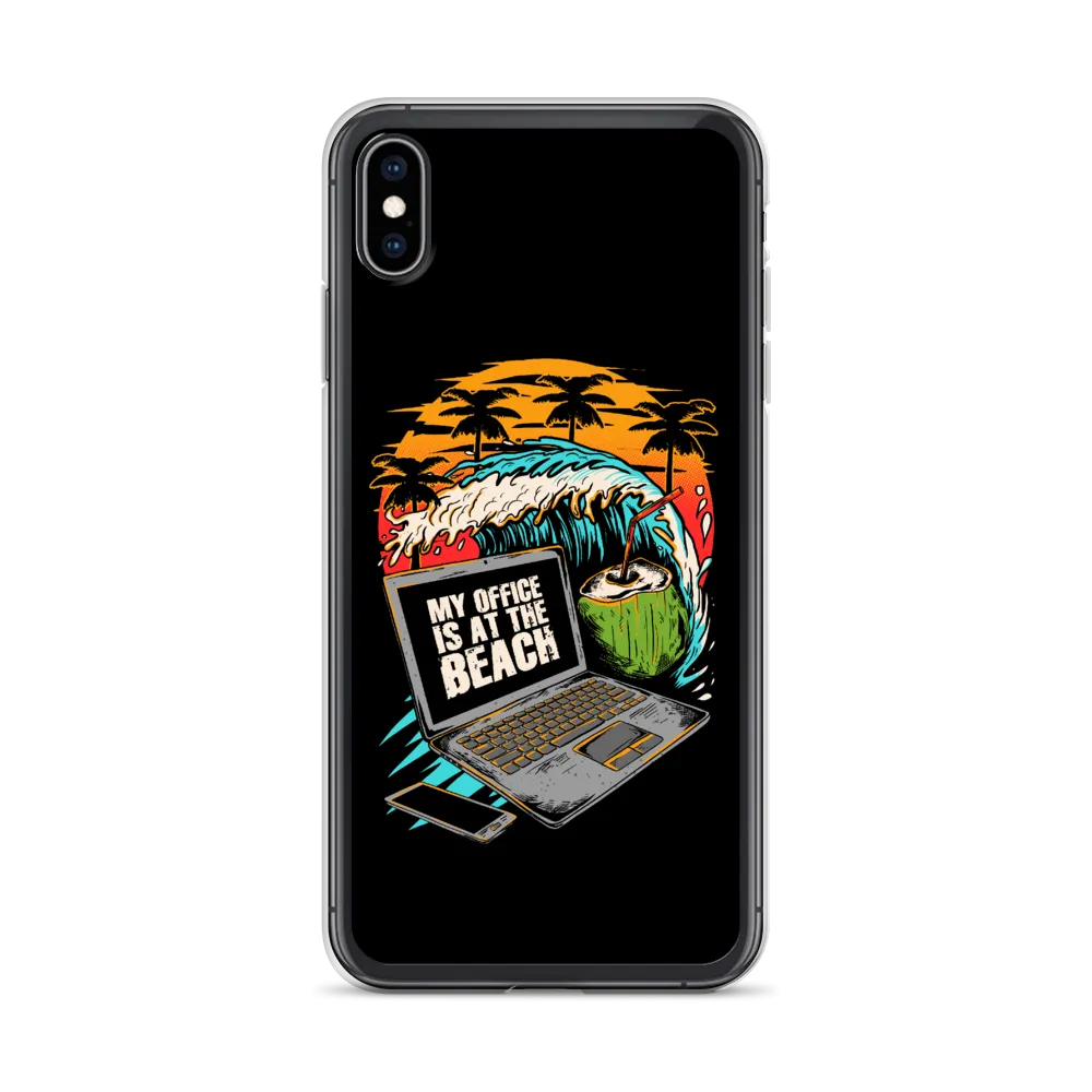 Office At The Beach iPhone Case - Black
