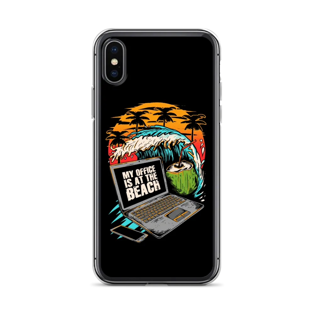 Office At The Beach iPhone Case - Black