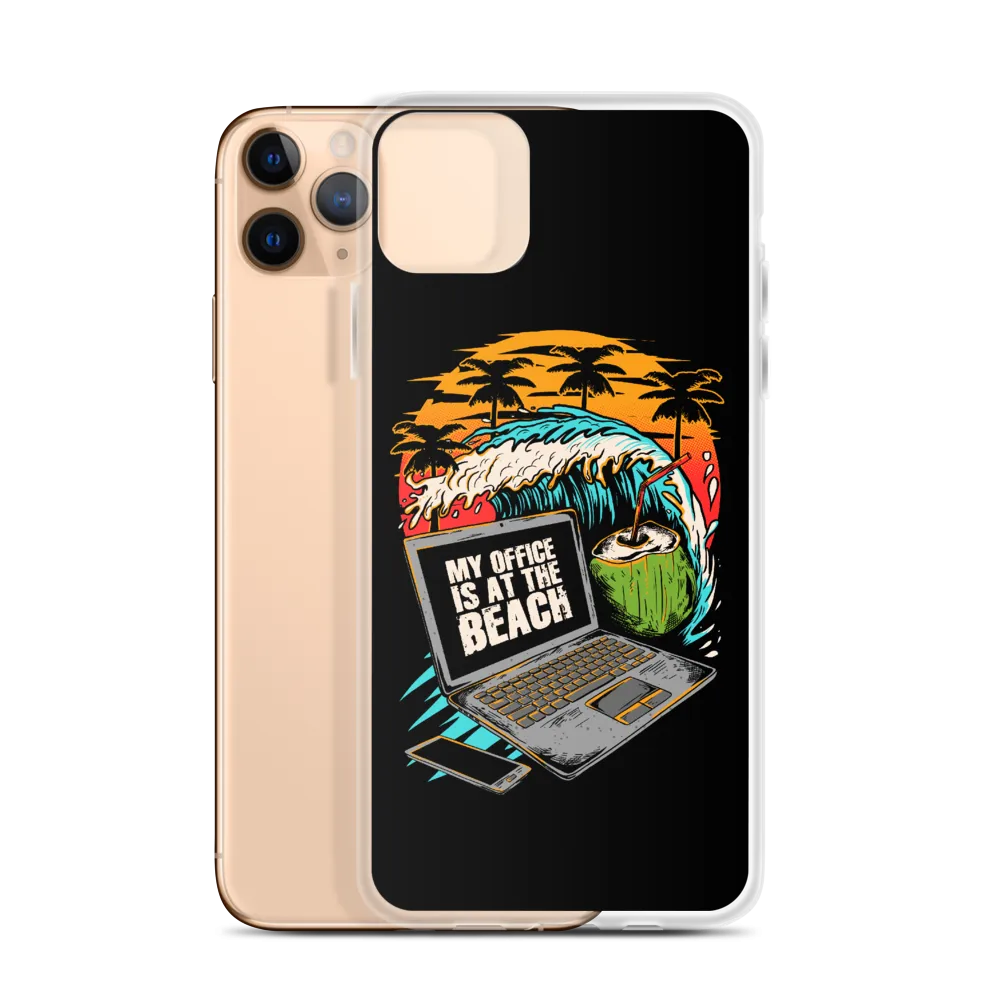 Office At The Beach iPhone Case - Black