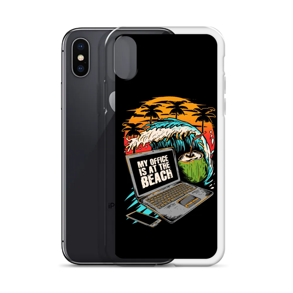 Office At The Beach iPhone Case - Black