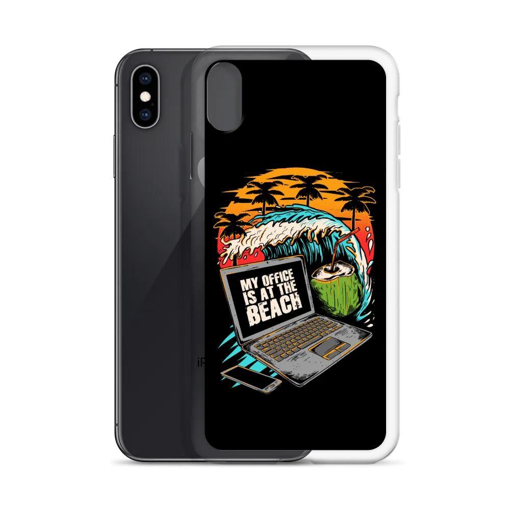 Office At The Beach iPhone Case - Black