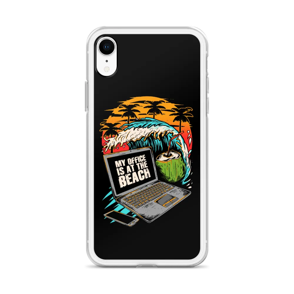Office At The Beach iPhone Case - Black