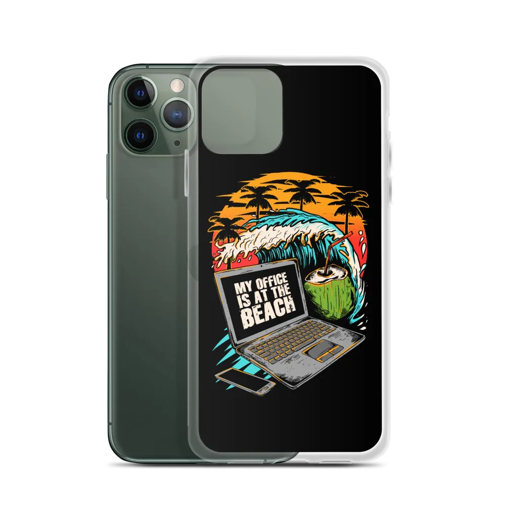 Office At The Beach iPhone Case - Black