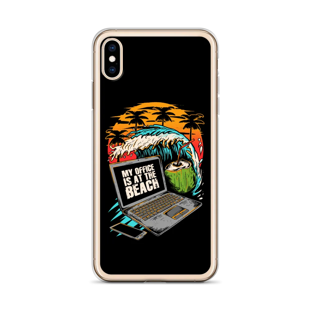 Office At The Beach iPhone Case - Black