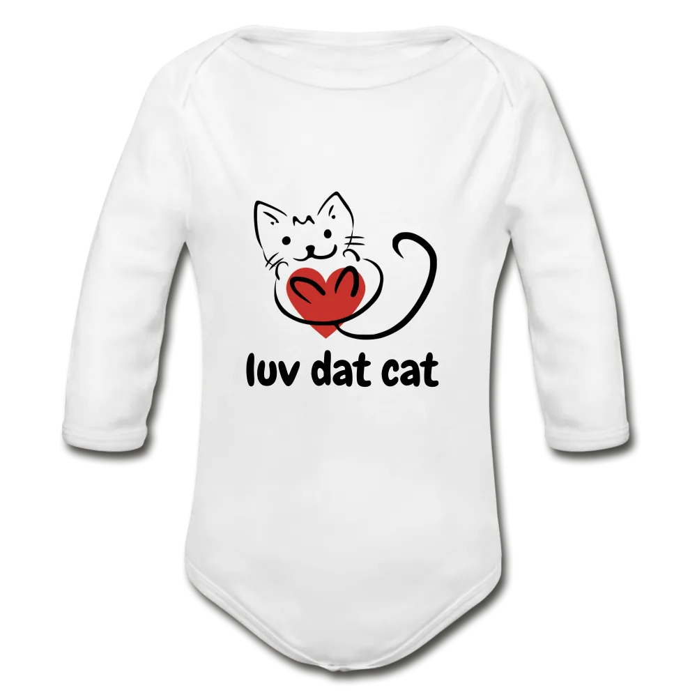 Official Luv Dat Cat Organic Long Sleeve Baby Bodysuit